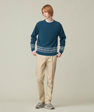 J.PRESS MEN 【WEB限定】フェアアイル クルーネックニット グリーン系