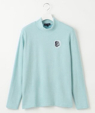 23区GOLF 冬の定番トップス【MEN】【吸湿発熱】グランサーモワッフル モックネックシャツ スカイブルー系