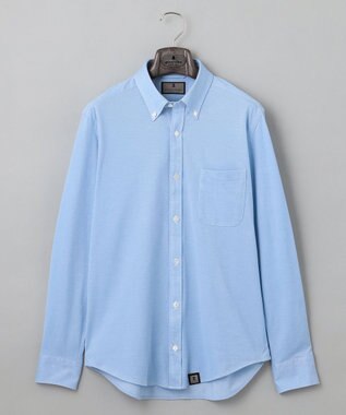 GOTAIRIKU 胸ポケット付にアップデート【吸水速乾/ストレッチ】クールマックス鹿の子 ビズシャツ_ボタンダウン サックスブルー系