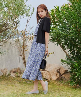 Tiaclasse 【洗える】フレアスリーブカーディガン ブラック