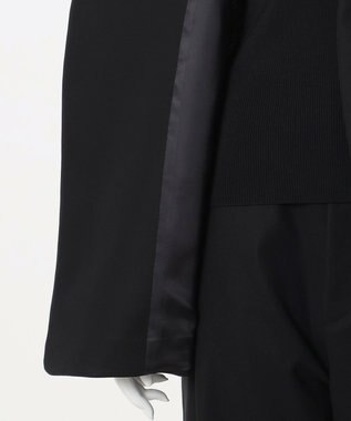 23区 L 【エステータ】コットンダブルクロス ノーカラージャケット ブラック系