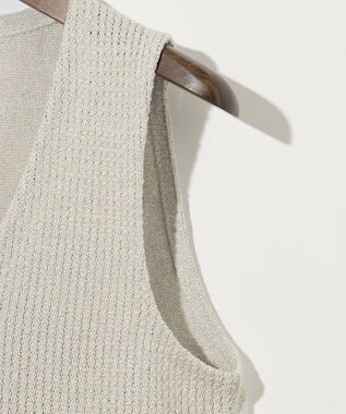 JOSEPH ABBOUD 【和紙使用エコ素材/日本素材/軽量/通気性/速乾性】和紙ムリネ ニット ベスト ライトグレー系