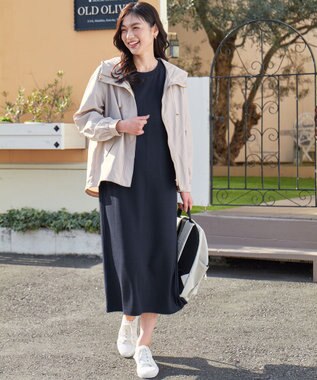 ANY 【洗濯機可】コンビネーションワンピース ネイビー