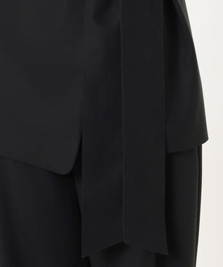 23区 L 【エステータ】コットンダブルクロス ノーカラージャケット ブラック系