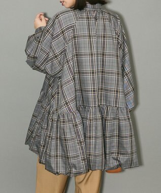 Green Parks ボウタイリボン付裾バルーンシャツワンピース Gray