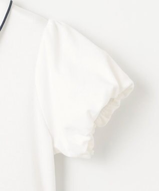 組曲 KIDS 【150-160㎝】フラワーパネルボーダー ワンピース ネイビー系