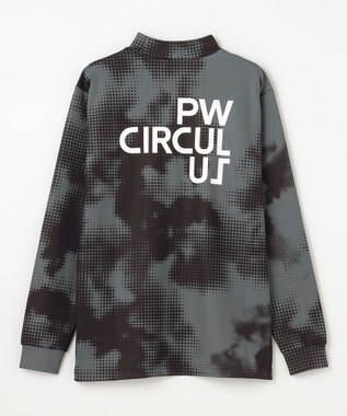 PW CIRCULUS 【裏起毛であたたか】【MEN】Dot camouflage ロングスリーブモックネックT ゴルフ ブラック系5