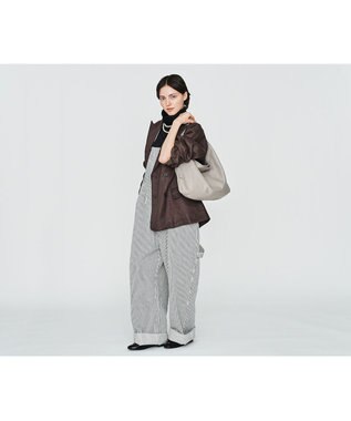 genten フェザートートバッグ　ワンショルダーバッグ ライトグレー