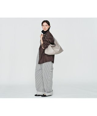 genten フェザートートバッグ　ワンショルダーバッグ ライトグレー