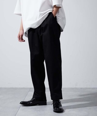 WEGO 【ユニセックス着用ITEM/ウエストゴム/手洗い可】チノイージーワイドパンツ ブラック