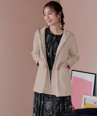 Tiaclasse L 【安田美沙子さん着用・新色/XSサイズ追加・洗える】フラワープリント配色ワンピース ブラック