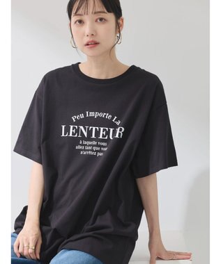 earth music&ecology アソートロゴプリントＴ Black