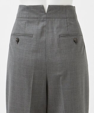 23区 【エステータ】ウールトロドライストレッチ タックワイドパンツ グレー