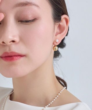 Phoebe <オンワード限定セット>ガーリッシュレースシュシュ×バックモチーフイヤリング ホワイト