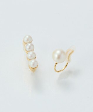 Phoebe 【金属アレルギー対応】2setラインパールイヤーカフ　ゴールド/ニッケルフリー ゴールド