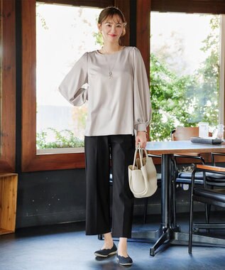 Tiaclasse 【日本製・洗える・接触冷感・吸水速乾・UVカット】サーラドライ・ワイドパンツ ブラック