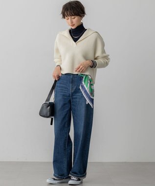 23区 S 【滝沢眞規子さん着用/VERY掲載/洗える】23区DENIM ストレッチ ワイドパンツ ウォッシュドブルー系