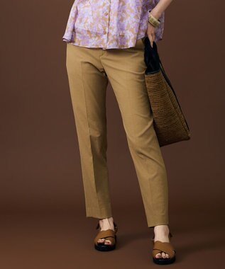 自由区 S 【SHIHOさん着用・昨年大好評・新色追加・後ろウエストゴム】シェルタリングテーパード パンツ ［新色］サンタンブラウン