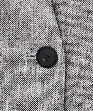 ICB L ストレッチMIXツイード 半袖ジャケット ブラックミックス