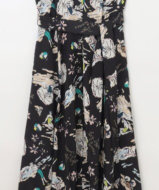 GRACE CONTINENTAL バックコンシャスプリントワンピース ブラック