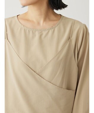 Green Parks レイヤード風ビスチェブラウス Beige