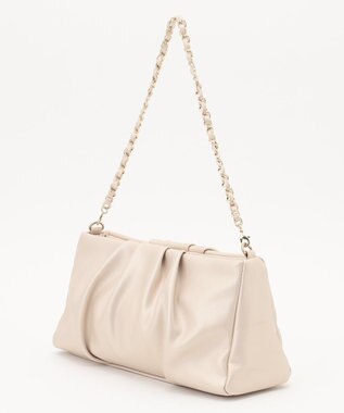 ANY SIS 【2WAY】ギャザーチェーンクラッチショルダー バッグ シャンパン