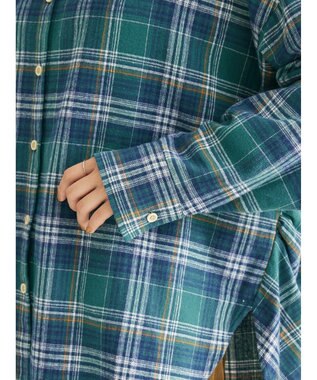 CRAFT STANDARD BOUTIQUE チェックバンドカラーサークルブラウス Green