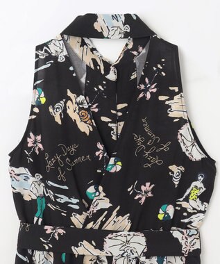 GRACE CONTINENTAL バックコンシャスプリントワンピース ブラック