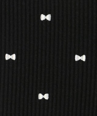 ANY KIDS 総柄テレコ レギンス ブラック×リボン