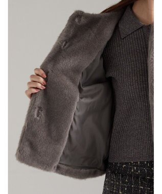 Te chichi グラデーションファーノーカラージャケット《2025winter catalog item》 グレー