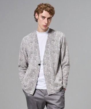 JOSEPH HOMME 【イージーケア】パフィーチェックジャージー　カーディガン