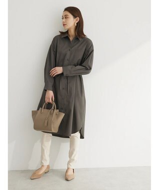 Green Parks ミドル丈シャツワンピースII Charcoal Gray