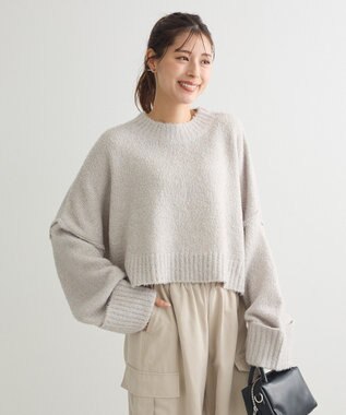 Green Parks ・Ｐｅｔｉｔ　Ｆｌｅｕｒ　ブークレワイドニット Light Gray