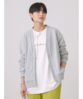 AMERICAN HOLIC 裏毛Ｖネックカーディガン Light Gray Mixture