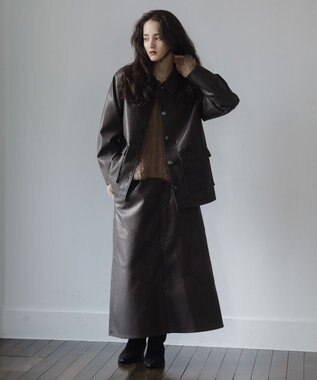 Green Parks ■ＥＳＣＡＲ　ウ゛ィンテージ調エコレザージャケット Brown