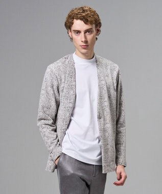 JOSEPH HOMME 【イージーケア】パフィーチェックジャージー　カーディガン ライトグレー系