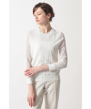 DAKS リンクス柄チェック クルーネックプルオーバー