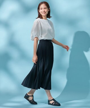 ANY スリーブレースコンビTシャツ オフ