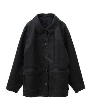 Green Parks ■ＥＳＣＡＲ　ウ゛ィンテージ調エコレザージャケット Black