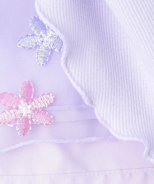 ANY KIDS 刺繍チュールワンピース ラベンダー