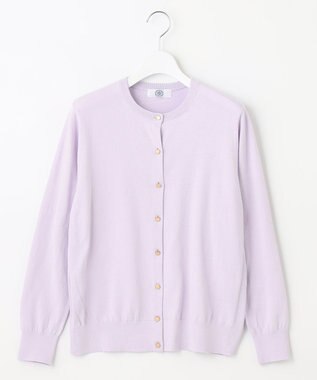J.PRESS LADIES S 【洗える】 BASIC HI-COTTON カーディガン ふじ色系