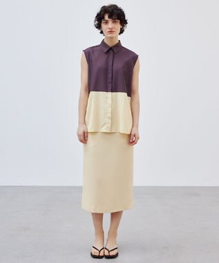 BEIGE， 【洗える】SERBES / ノースリーブブラウス Bordeaux×Cream