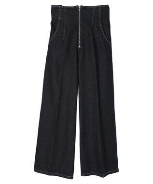 earth music&ecology フロントジップデニムパンツ Indigo