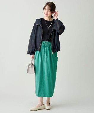 ANY L メッシュブルゾン ブラック