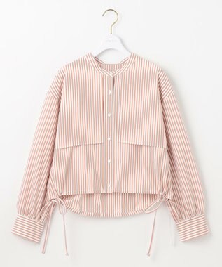 ANY SIS 【UVカット・接触冷感・速乾】クロップトヨークハオリ シャツ オレンジストライプ