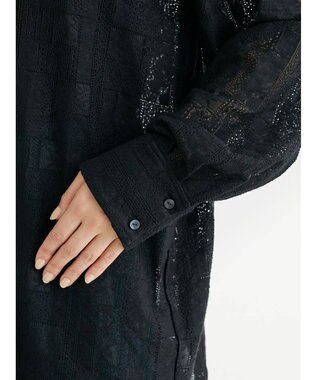 Green Parks 総レースシャツ Black