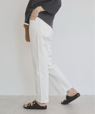 WEGO 【ANGIE VINTAGE/SMLサイズ展開】ストレートデニムパンツ オフホワイト