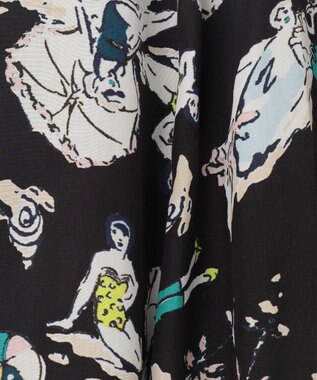 GRACE CONTINENTAL バックコンシャスプリントワンピース ブラック