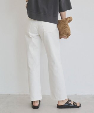 WEGO 【ANGIE VINTAGE/SMLサイズ展開】ストレートデニムパンツ オフホワイト