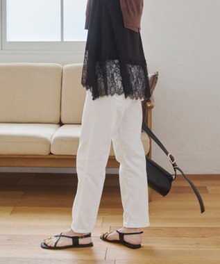 WEGO 【ANGIE VINTAGE/SMLサイズ展開】ストレートデニムパンツ オフホワイト